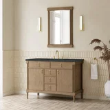 Kinnsden 48" Single Vanity, Weathered Oak w/ 3 CM Charcoal Soapstone Silestone Top