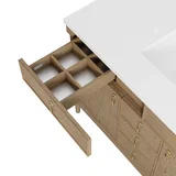 Kinnsden 48" Single Vanity, Weathered Oak w/ 3 CM Lime Delight Silestone Top