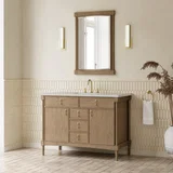 Kinnsden 48" Single Vanity, Weathered Oak w/ 3 CM Lime Delight Silestone Top
