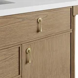 Kinnsden 48" Single Vanity, Weathered Oak w/ 3 CM Parisien Bleu Silestone Top w/FreePower Wireless Charger