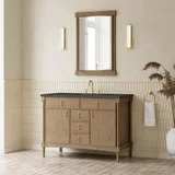 Kinnsden 48" Single Vanity, Weathered Oak w/ 3 CM Parisien Bleu Silestone Top w/FreePower Wireless Charger