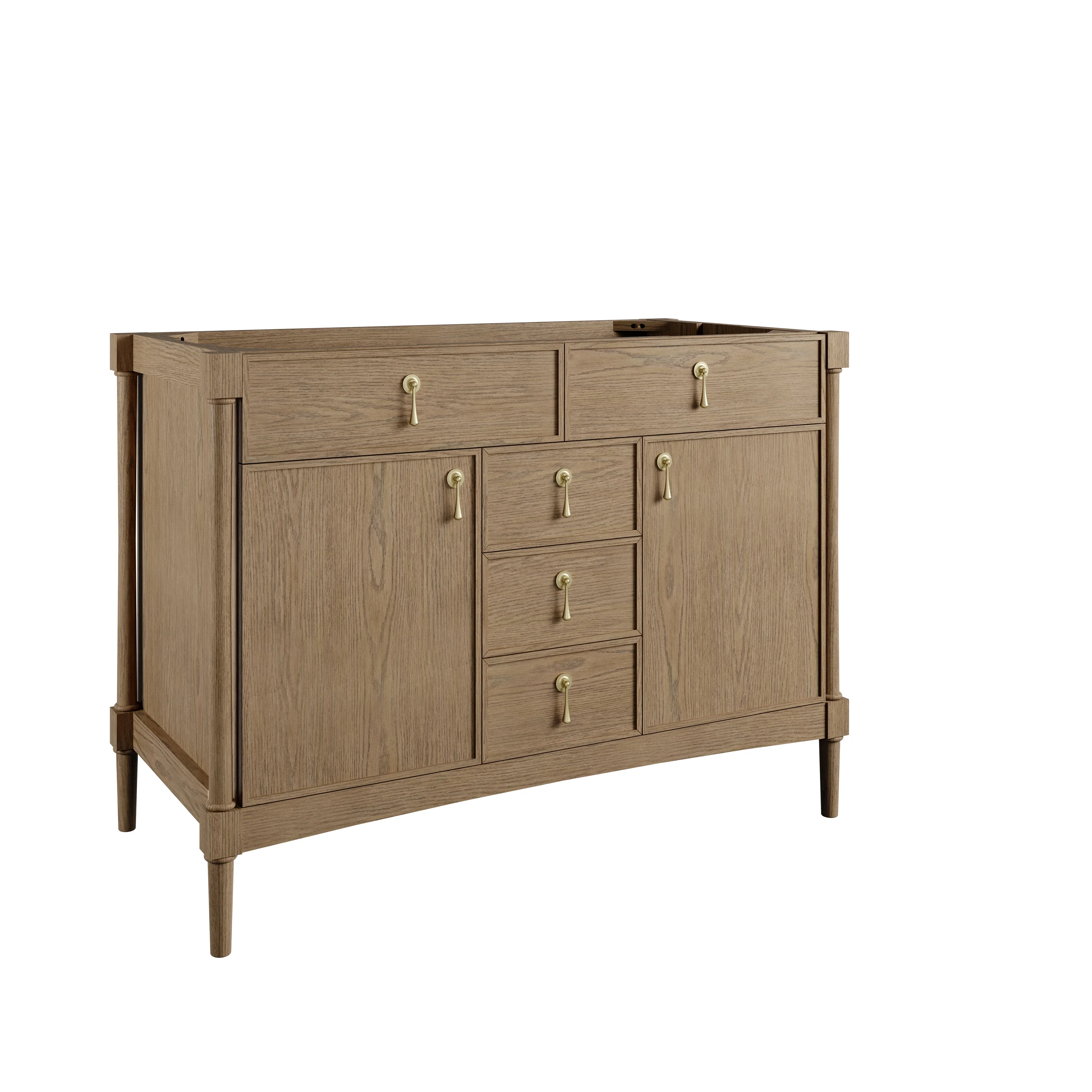 Kinnsden 48" Single Vanity, Weathered Oak w/ 3 CM Tajnar Eclos Top w/FreePower Wireless Charger