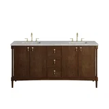 Kinnsden 72" Double Vanity, Sable Oak w/ 3 CM Eternal Jasmine Pearl Silestone Top