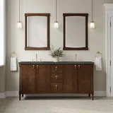 Kinnsden 72" Double Vanity, Sable Oak w/ 3 CM Parisien Bleu Silestone Top