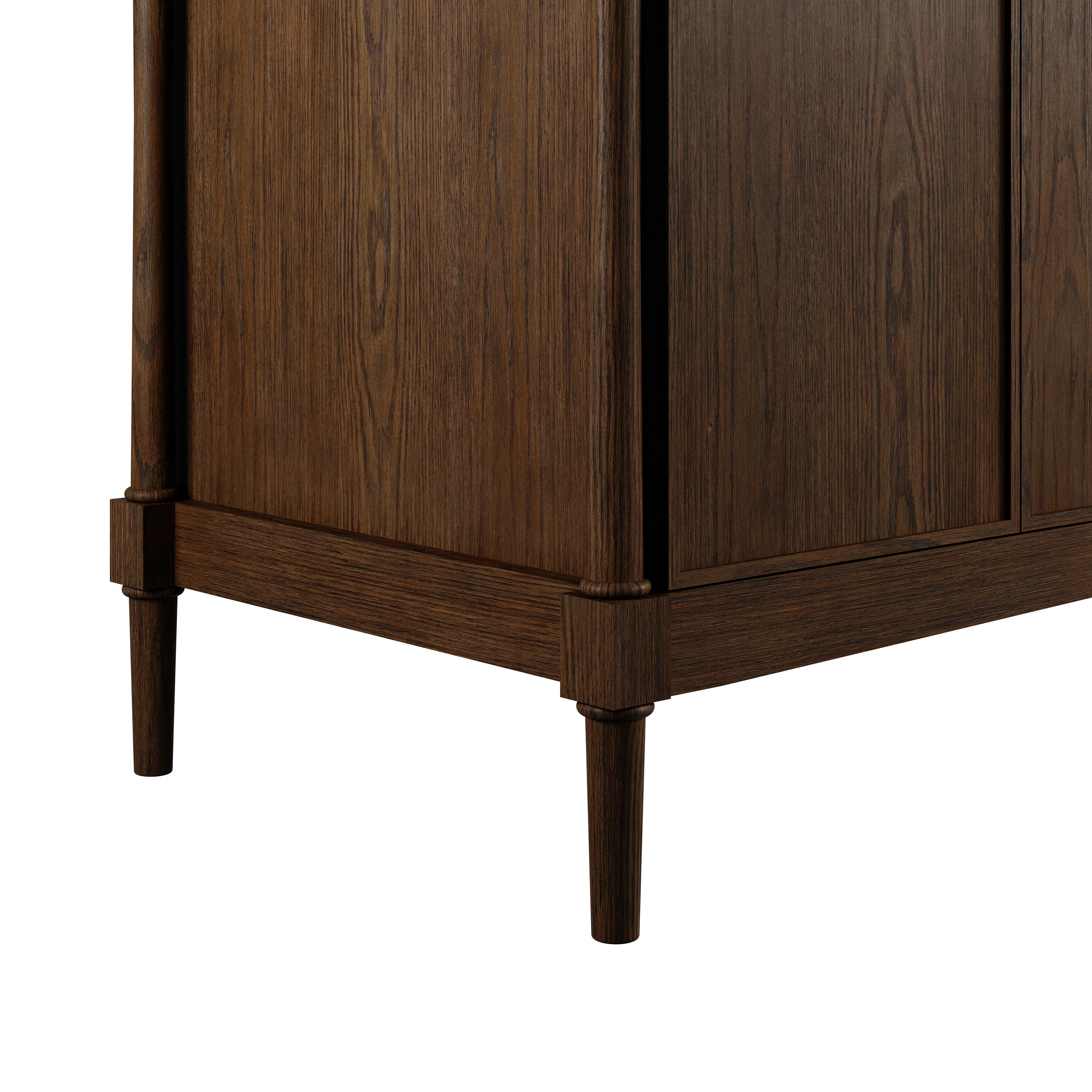 Kinnsden 72" Double Vanity, Sable Oak w/ 3 CM Eternal Jasmine Pearl Silestone Top w/FreePower Wireless Charger