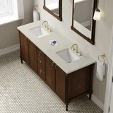 Kinnsden 72" Double Vanity, Sable Oak w/ 3 CM Siberian Silestone Top w/FreePower Wireless Charger