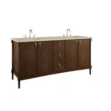 Kinnsden 72" Double Vanity, Sable Oak w/ 3 CM Tajnar Eclos Top w/FreePower Wireless Charger