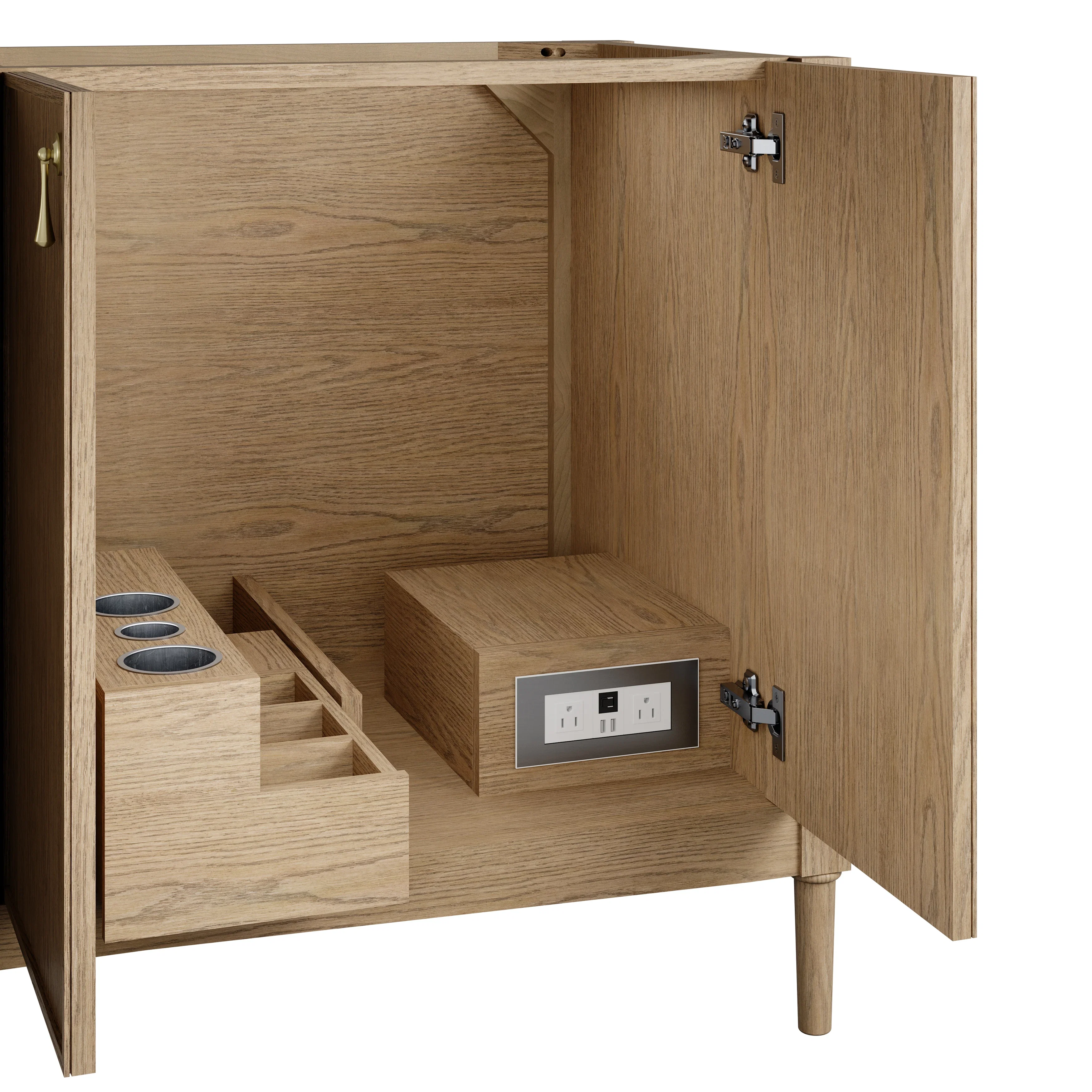 Kinnsden 72" Double Vanity, Weathered Oak w/ 3 CM Eternal Jasmine Pearl Silestone Top