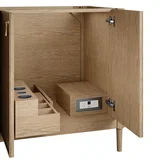 Kinnsden 72" Double Vanity, Weathered Oak w/ 3 CM Eternal Jasmine Pearl Silestone Top