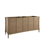 Kinnsden 72" Double Vanity, Weathered Oak w/ 3 CM Eternal Jasmine Pearl Silestone Top