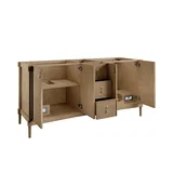 Kinnsden 72" Double Vanity, Weathered Oak w/ 3 CM Eternal Jasmine Pearl Silestone Top