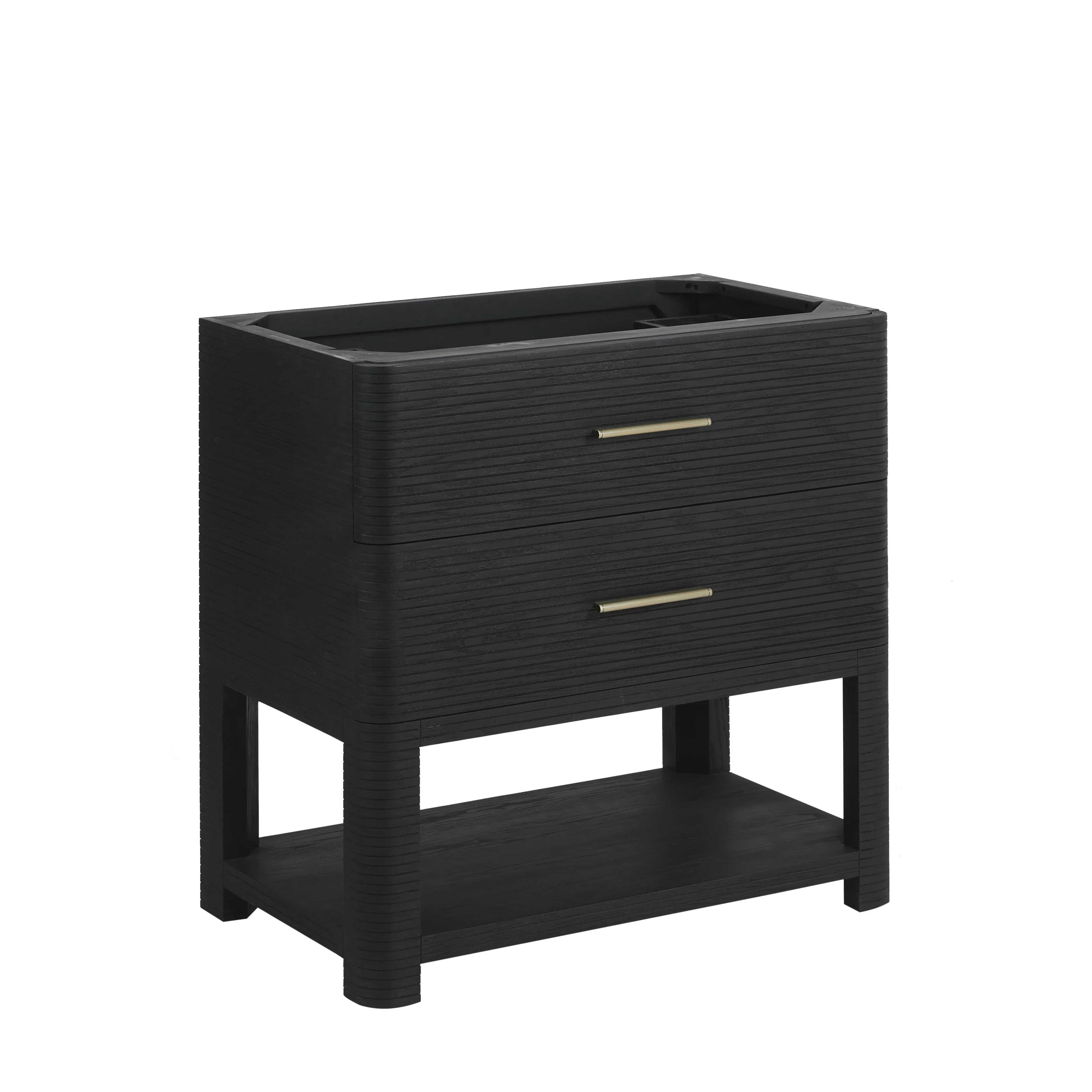 Lucian 36" Single Vanity, Carbon Oak w/ 3 CM Victorian Silver Silestone Top