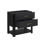 Lucian 36" Single Vanity, Carbon Oak w/ 3 CM Victorian Silver Silestone Top