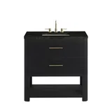 Lucian 36" Single Vanity, Carbon Oak, w/ 3 CM Phantome Eclos Widespread Top
