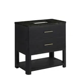 Lucian 36" Single Vanity, Carbon Oak, w/ 3 CM Phantome Eclos Widespread Top