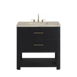 Lucian 36" Single Vanity, Carbon Oak, w/ 3 CM Tajnar Eclos Widespread Top