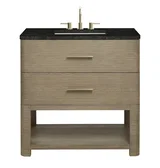 Lucian 36" Single Vanity, Pebble Oak, w/ 3 CM Phantome Eclos Widespread Top
