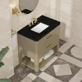 Lucian 36" Single Vanity, Pebble Oak, w/ 3 CM Phantome Eclos Widespread Top