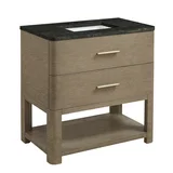 Lucian 36" Single Vanity, Pebble Oak, w/ 3 CM Phantome Eclos Widespread Top