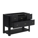 Lucian 48" Single Vanity, Carbon Oak w/ 3 CM Victorian Silver Silestone Top