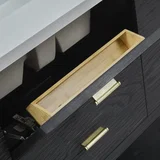 Lucian 48" Single Vanity, Carbon Oak w/ 3 CM White Zeus Silestone Top