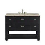 Lucian 48" Single Vanity, Carbon Oak, w/ 3 CM Tajnar Eclos Top w/FreePower Wireless Charger