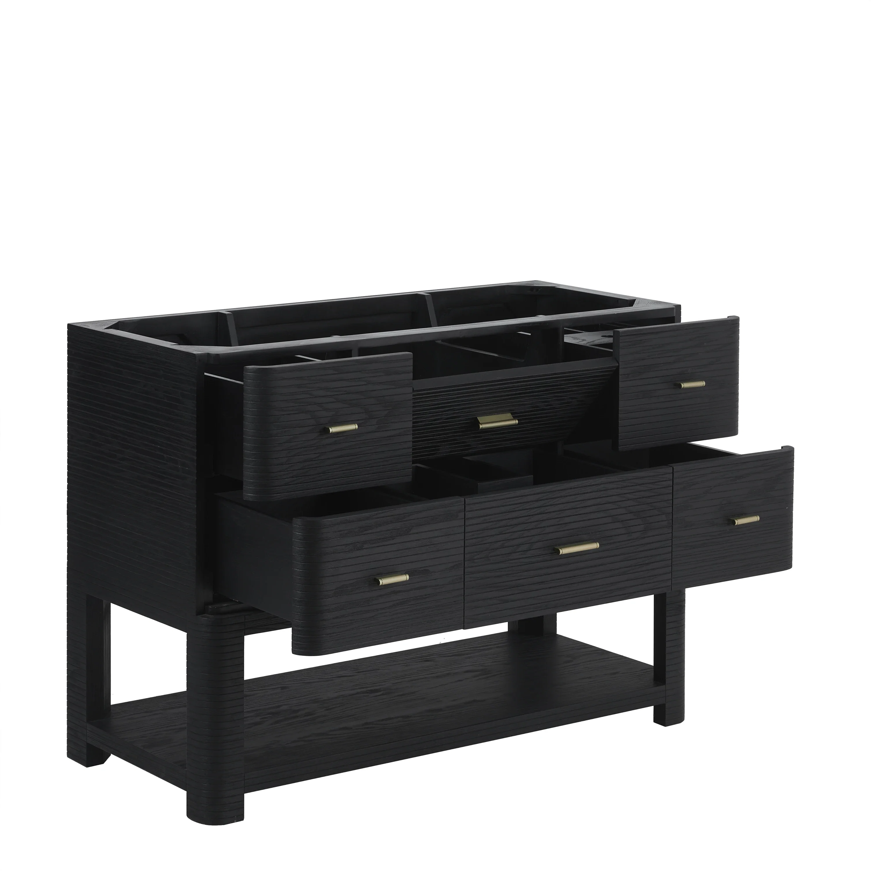 Lucian 48" Single Vanity, Carbon Oak w/ 3 CM Victorian Silver Silestone Top w/ FreePower Wireless Charger