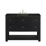 Lucian 48" Single Vanity, Carbon Oak, w/ 3 CM Phantome Eclos Widespread Top