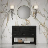 Lucian 48" Single Vanity, Carbon Oak, w/ 3 CM Phantome Eclos Widespread Top