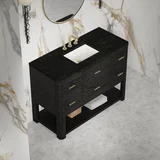 Lucian 48" Single Vanity, Carbon Oak, w/ 3 CM Phantome Eclos Widespread Top