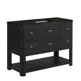 Lucian 48" Single Vanity, Carbon Oak, w/ 3 CM Phantome Eclos Widespread Top