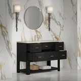 Lucian 48" Single Vanity, Carbon Oak, w/ 3 CM Siberian Silestone Widespread Top