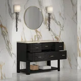 Lucian 48" Single Vanity, Carbon Oak, w/ 3 CM Tajnar Eclos Widespread Top