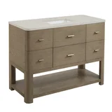 Lucian 48" Single Vanity, Pebble Oak, w/ 3 CM Siberian Silestone Top w/FreePower Wireless Charger