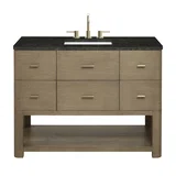 Lucian 48" Single Vanity, Pebble Oak, w/ 3 CM Phantome Eclos Widespread Top