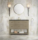 Lucian 48" Single Vanity, Pebble Oak, w/ 3 CM Phantome Eclos Widespread Top