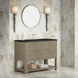 Lucian 48" Single Vanity, Pebble Oak, w/ 3 CM Phantome Eclos Widespread Top