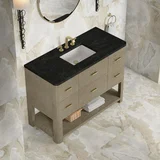 Lucian 48" Single Vanity, Pebble Oak, w/ 3 CM Phantome Eclos Widespread Top