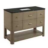 Lucian 48" Single Vanity, Pebble Oak, w/ 3 CM Phantome Eclos Widespread Top