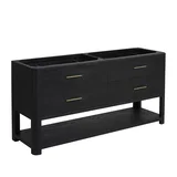 Lucian 72" Double Vanity, Carbon Oak w/ 3 CM Victorian Silver Silestone Top
