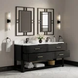 Lucian 72" Double Vanity, Carbon Oak w/ 3 CM White Zeus Silestone Top