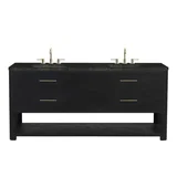 Lucian 72" Double Vanity, Carbon Oak, w/ 3 CM Phantome Eclos Widespread Top
