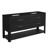 Lucian 72" Double Vanity, Carbon Oak, w/ 3 CM Phantome Eclos Widespread Top