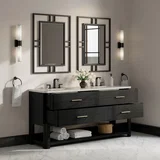 Lucian 72" Double Vanity, Carbon Oak, w/ 3 CM Siberian Silestone Widespread Top