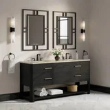 Lucian 72" Double Vanity, Carbon Oak, w/ 3 CM Tajnar Eclos Widespread Top
