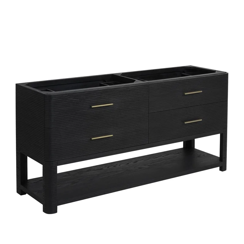Lucian 72" Double Vanity, Carbon Oak