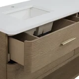 Lucian 72" Double Vanity, Pebble Oak w/ 3 CM White Zeus Silestone Top