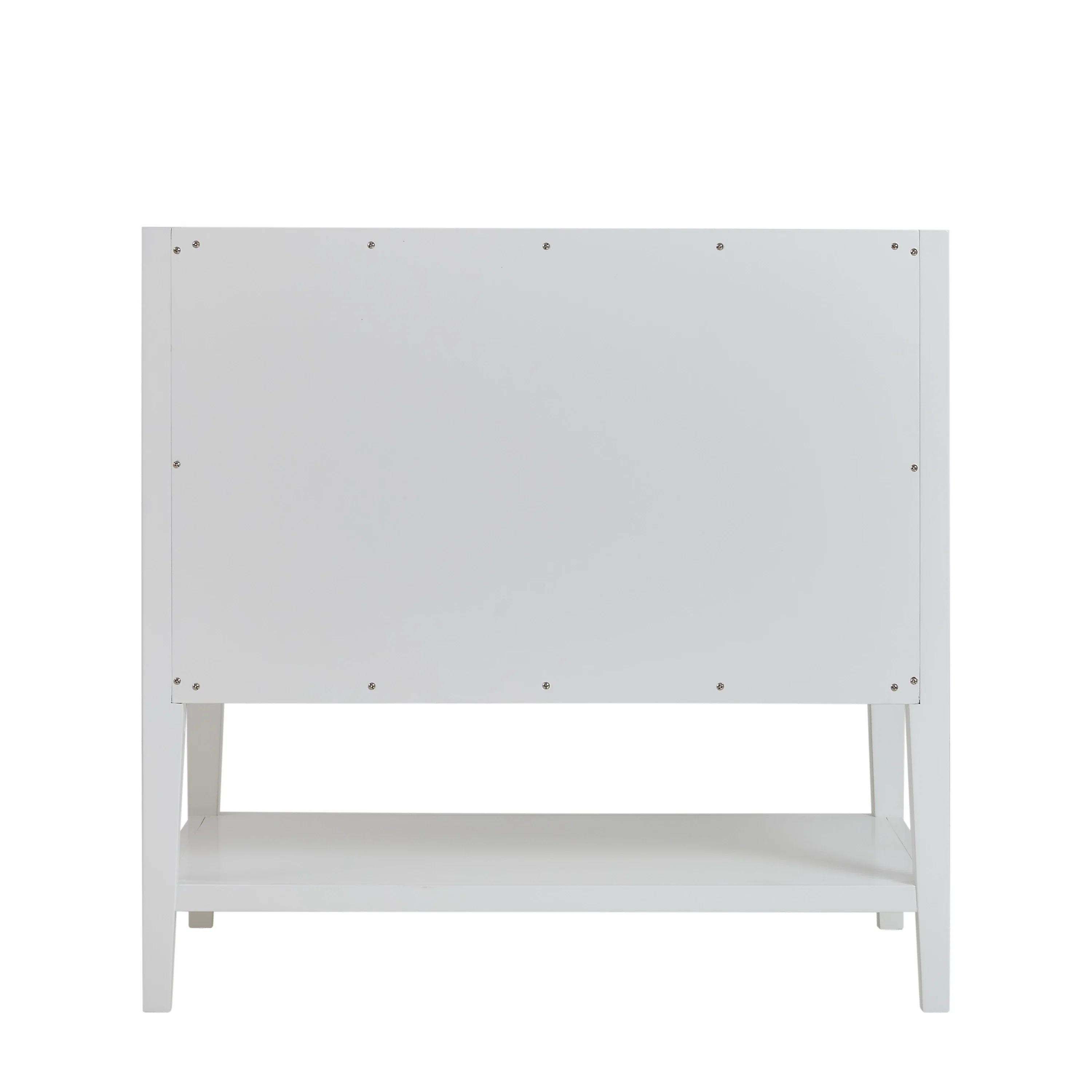 Olena 36" Single Vanity, Light Mappa Burl and Polished White, w/ 3 CM Siberian Silestone Top