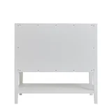 Olena 36" Single Vanity, Light Mappa Burl and Polished White, w/ 3 CM Tajnar Eclos Top