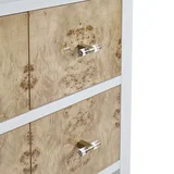 Olena 48" Single Vanity, Light Mappa Burl and Polished White, w/ 3 CM Phantome Eclos Top